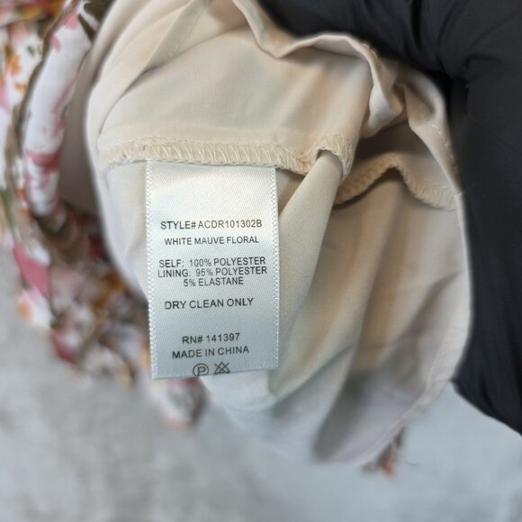 ASTR the Label Blossom Dress Women's Size S White Mauve Floral Tiered Mini - Picture 4 of 13
